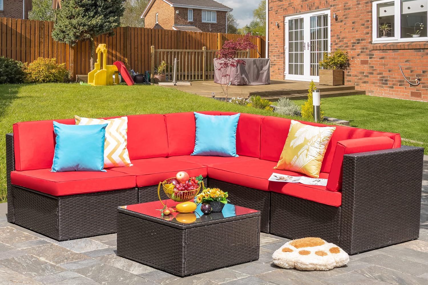 5 Piece All-Weather Patio Furniture Set with Ottoman