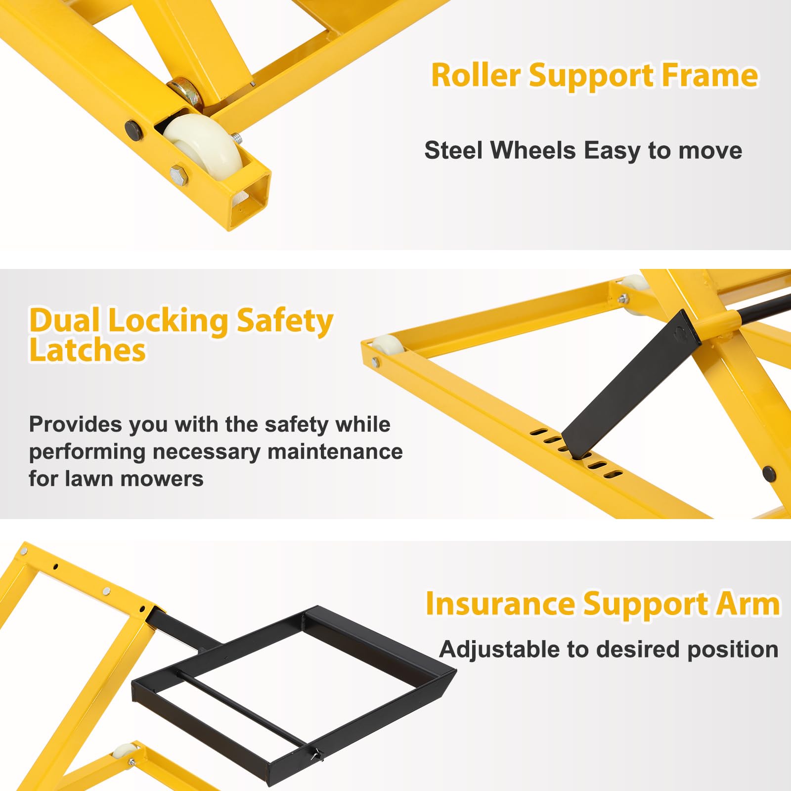 Lawn Mower Lift with Hydraulic Jack, 26 Inches Lawn Mower Lift, Welded Solid Steel Construction, Weight Capacity 500 LBS, for Riding Lawn Mowers Tractors, ATVs Maintenance