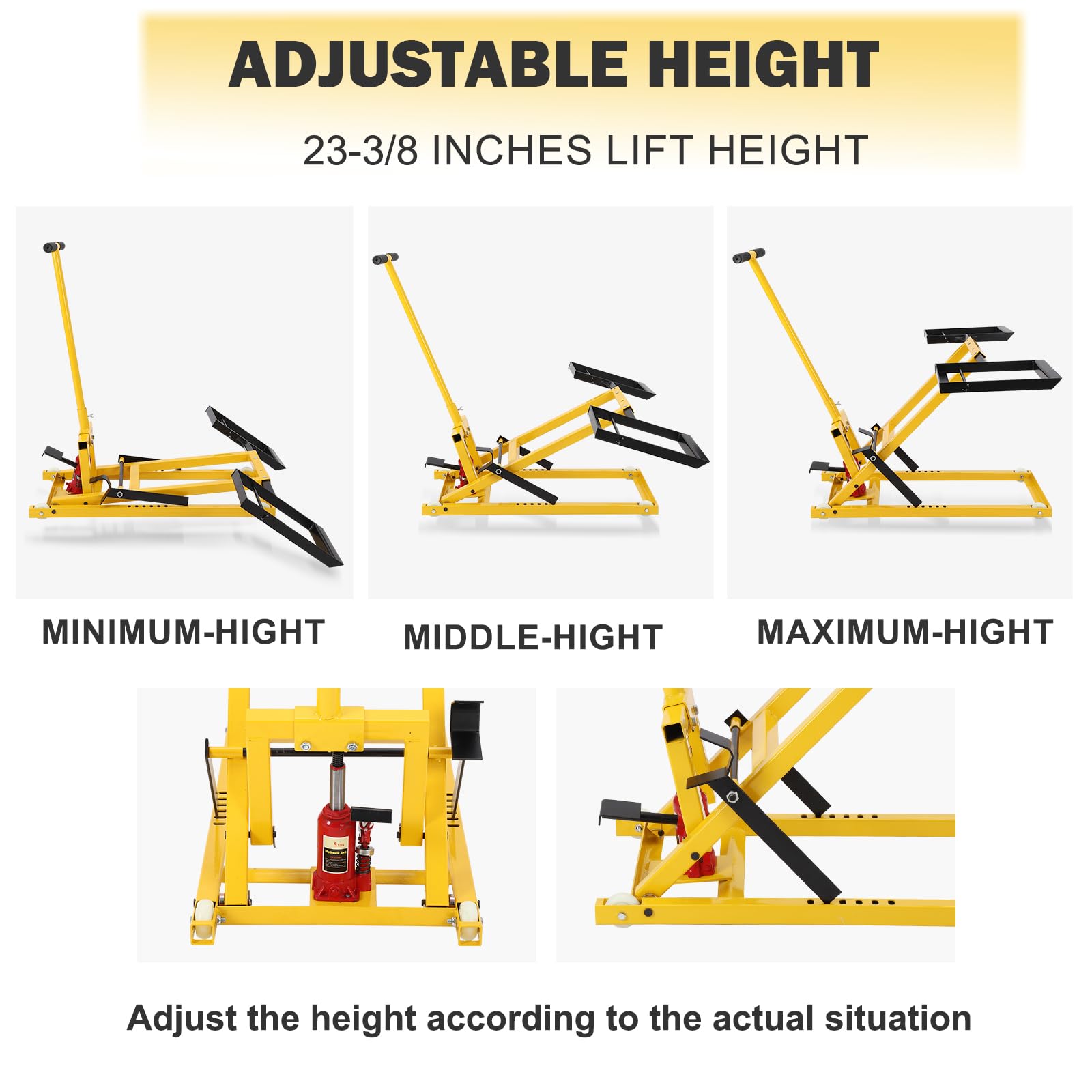 2026 Lawn Mower Lift with Hydraulic Jack, 26 Inches Lawn Mower Lift, Welded Solid Steel Construction, Weight Capacity 500 LBS, for Riding Lawn Mowers Tractors, ATVs Maintenance