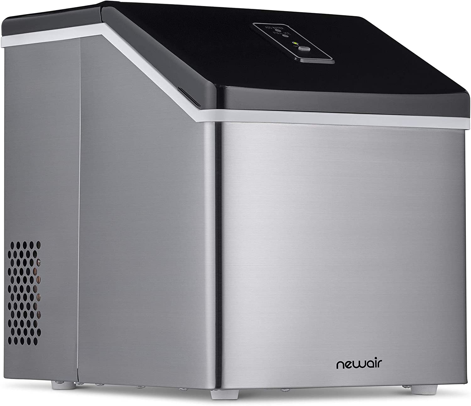 Clear Ice Cube Maker Machine 40 lbs. of Ice in 24 Hours, Portable Design in Stainless Steel