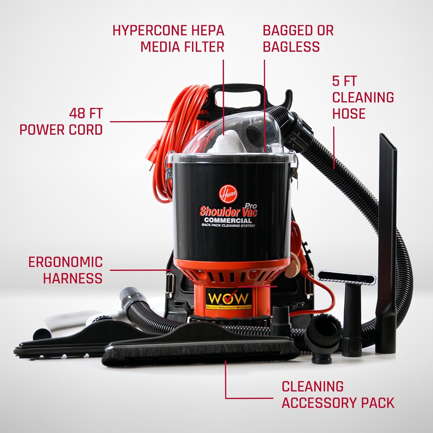 Commercial Shoulder Vac Pro Backpack Vacuum Cleaner