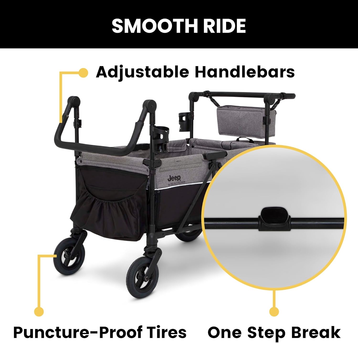Jeep Wrangler Deluxe 4-Seater Stroller Wagon