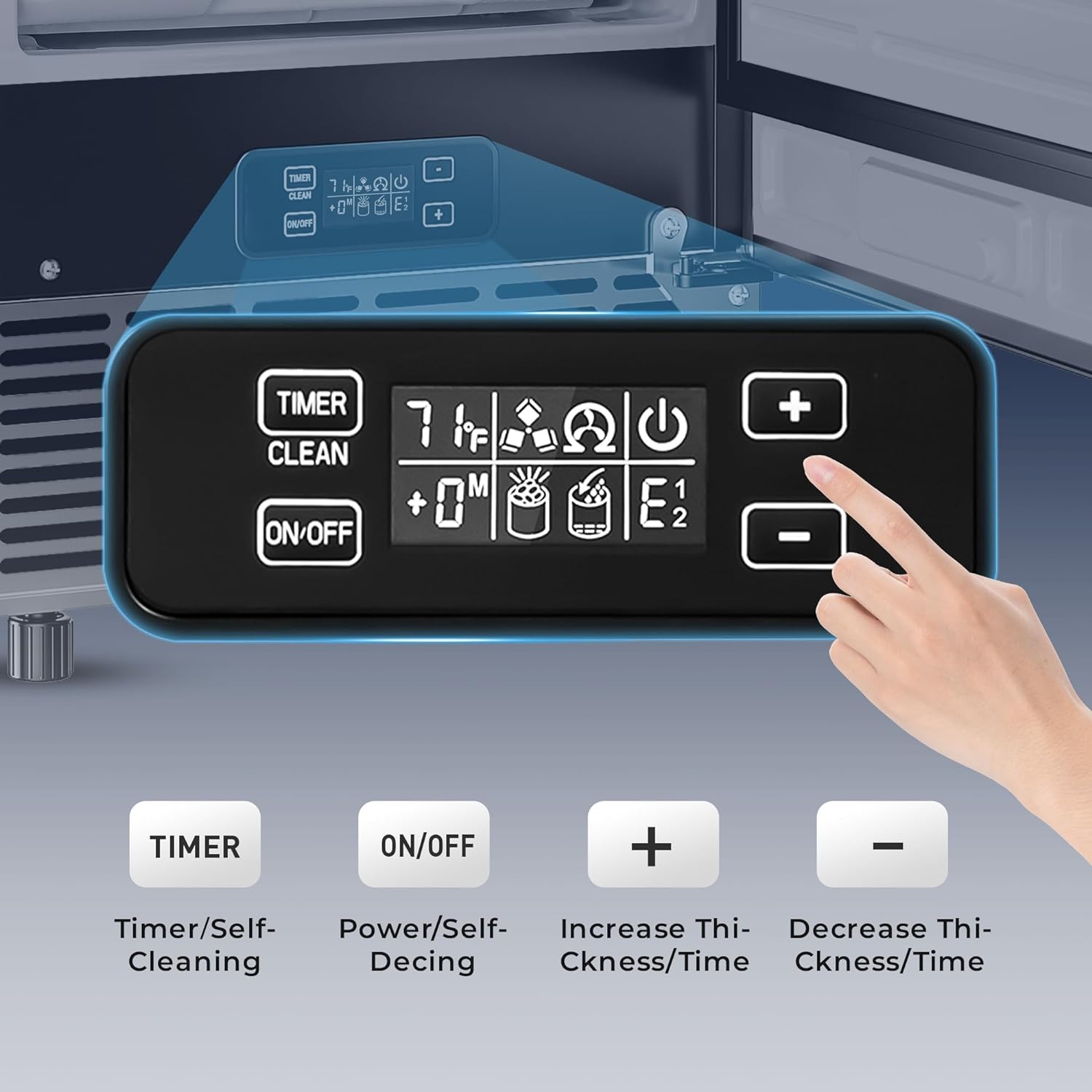 2026 Commercial Under Counter Ice Maker Machine, 80Lbs/Day with 24lbs Ice Storage, Built-in Drain Pump/Automatic Cleaning/Timing Setting/Smart LCD Panel, Ideal for Both Home and Commercial Use