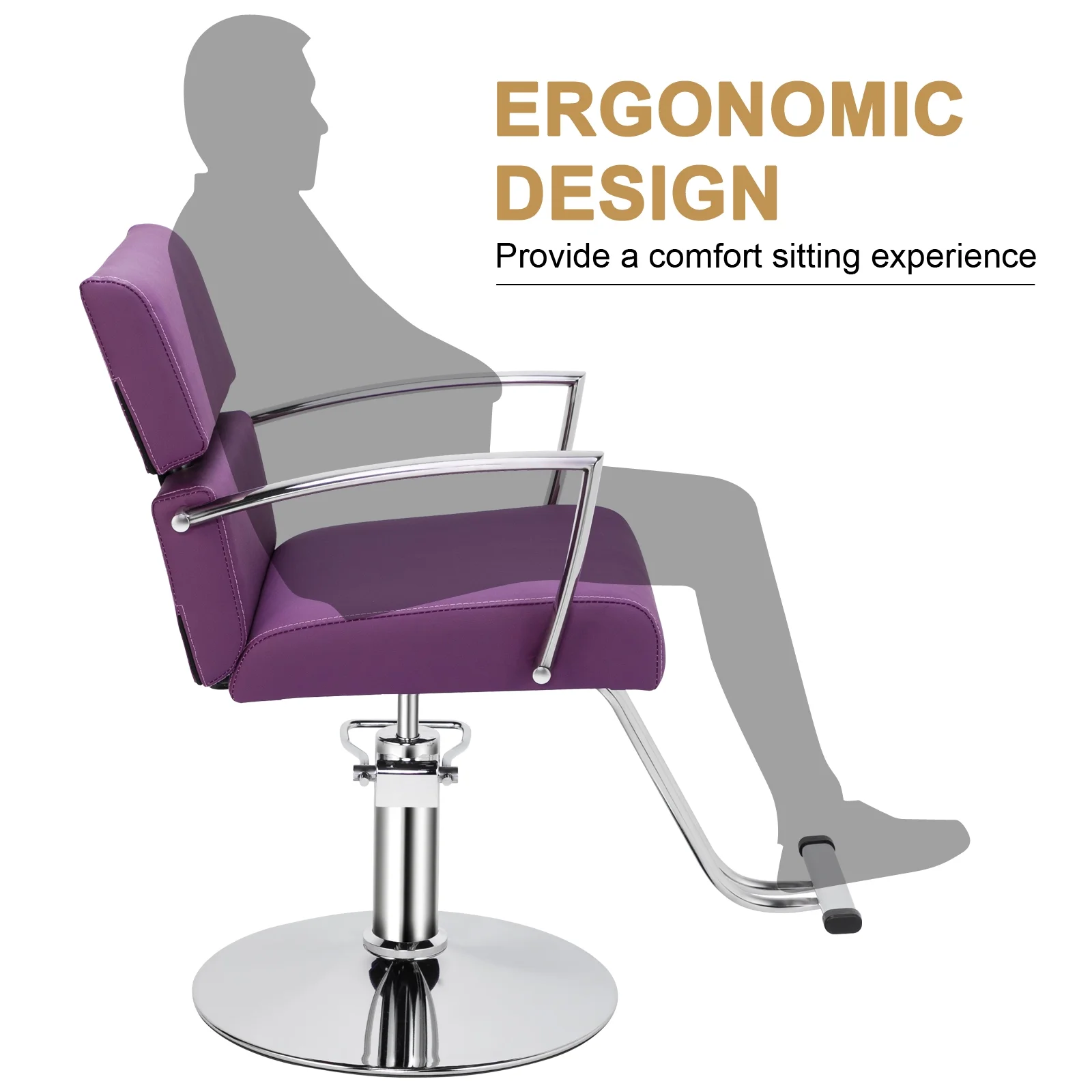 Omysalon Salon Chair Heavy Duty for Stylist, Barber Chair 360 Degree Swivel, Hydraulic Pump for Hair Cutting, Beauty Spa Styling Hairdressing Tattoo Equipment