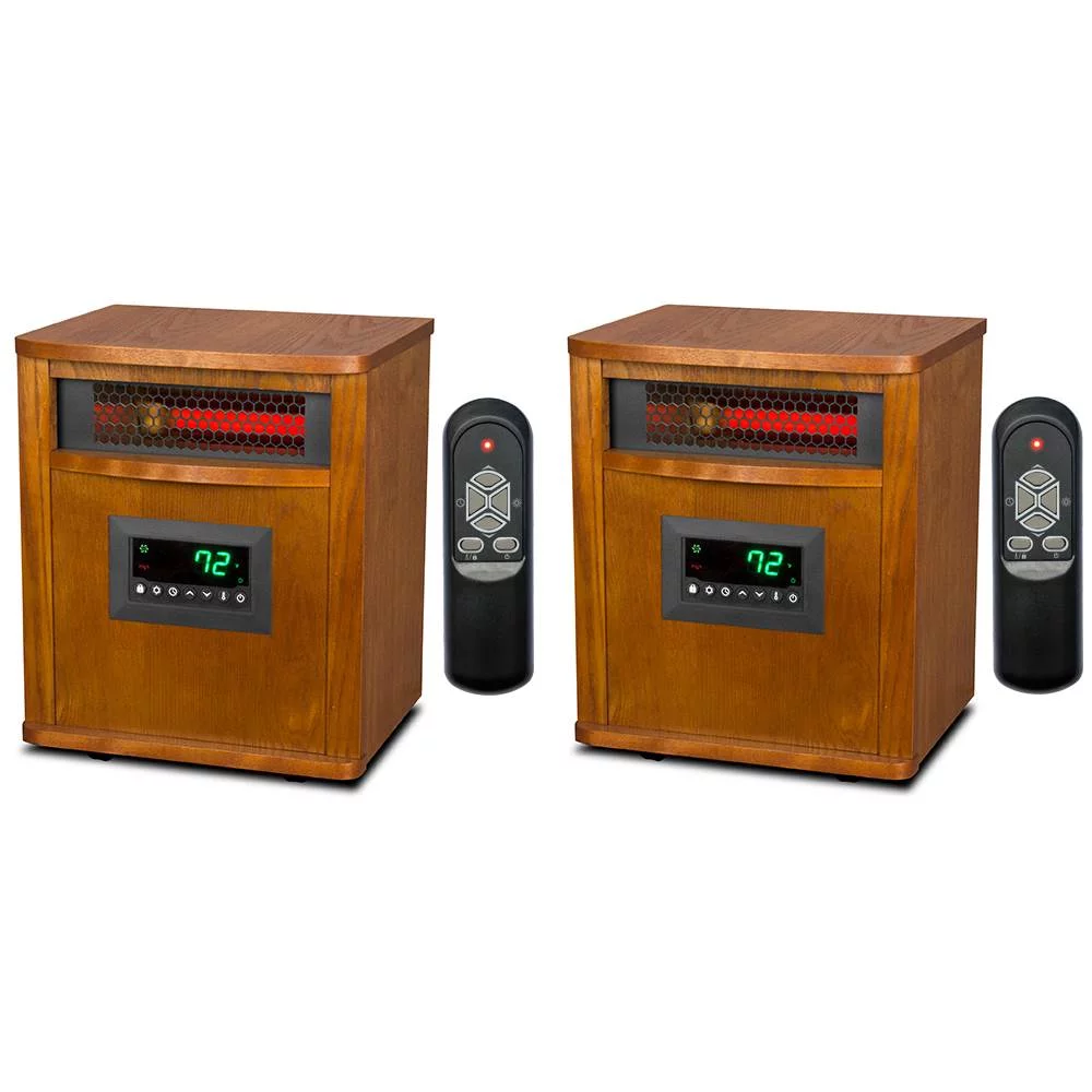 2026 Lifesmart 1500W Electric Infrared Quartz Indoor Space Heater, (2 Pack)