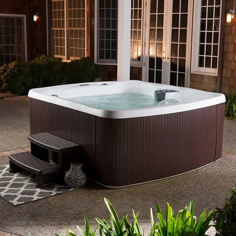 Lifesmart Spas 5 – Person 23 – Jet Rectangular Plug And Play Hot Tub with Ozonator in Espresso