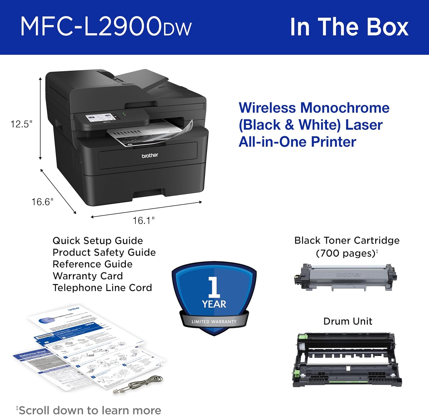 Laser Printer with Scanner & Wireless