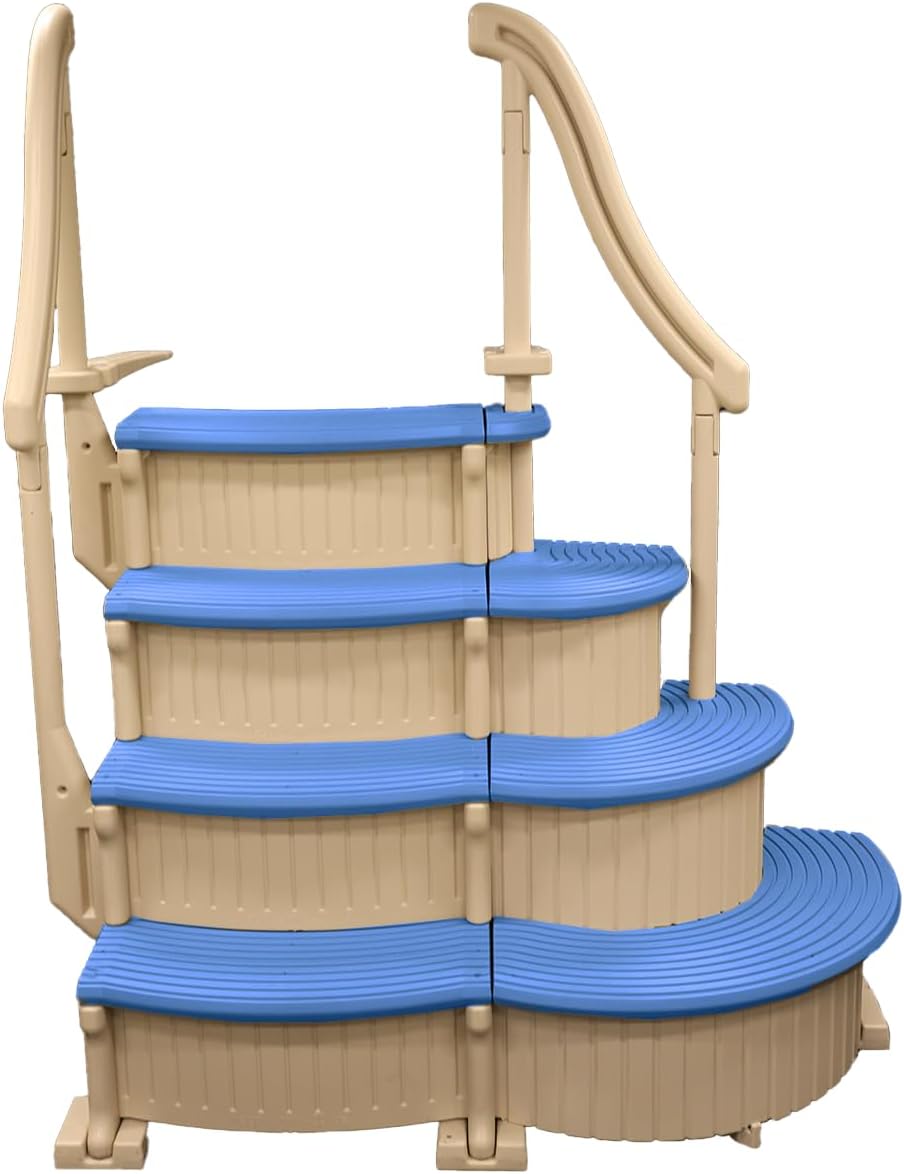 Confer Plastics Curve CCX-AG Pool Step with Grey Treads