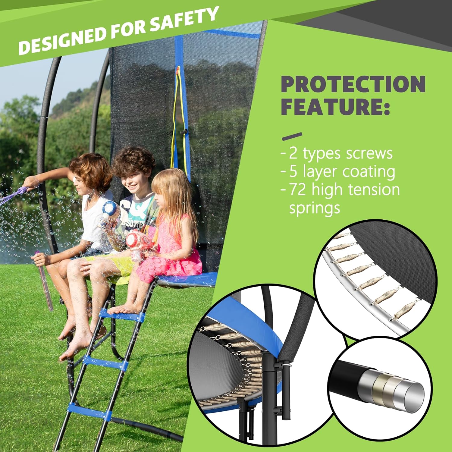 14Ft Trampoline with Safety Enclosure & Ladder
