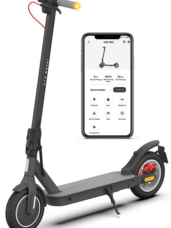 5TH WHEEL Foldable Electric Scooter with Turn Signals for Adults