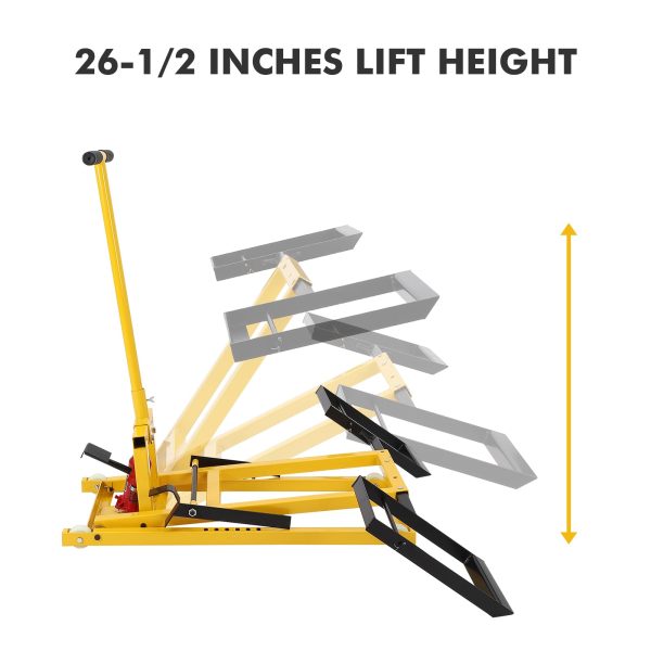 2026 Lawn Mower Lift with Hydraulic Jack, 26 Inches Lawn Mower Lift, Welded Solid Steel Construction, Weight Capacity 500 LBS, for Riding Lawn Mowers Tractors, ATVs Maintenance
