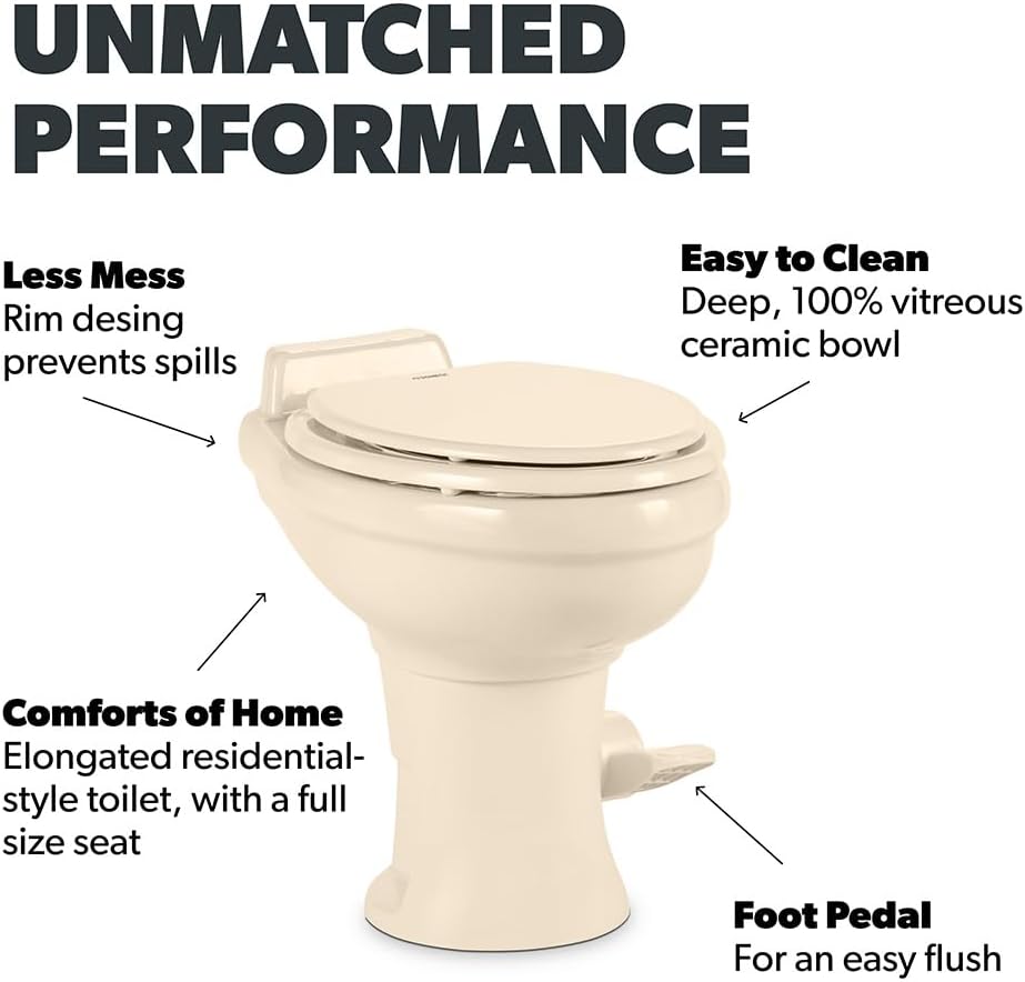 320 Series Standard Height RV Toilet – White
