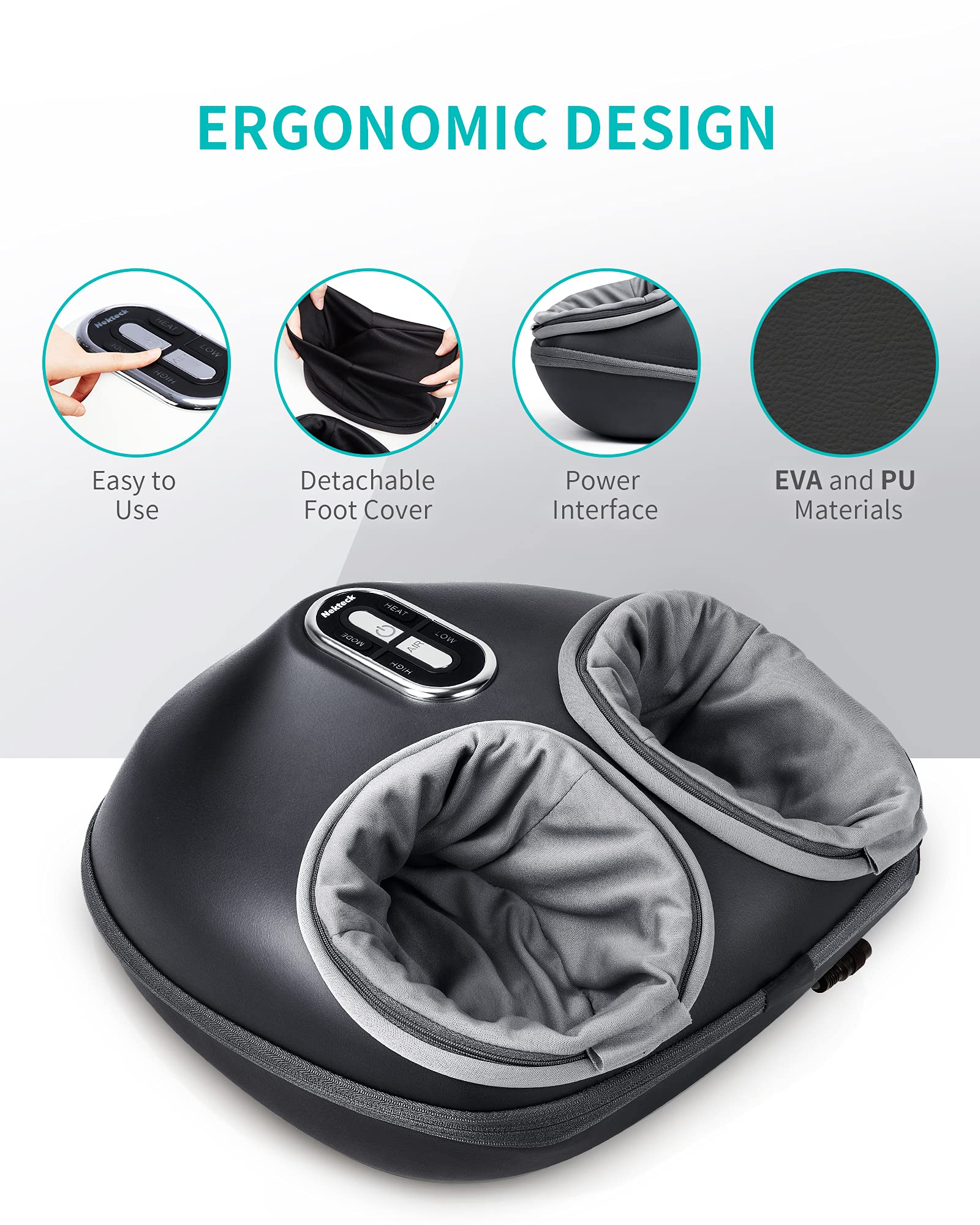 2026 Nekteck Shiatsu Foot Massager Machine with Soothing Heat