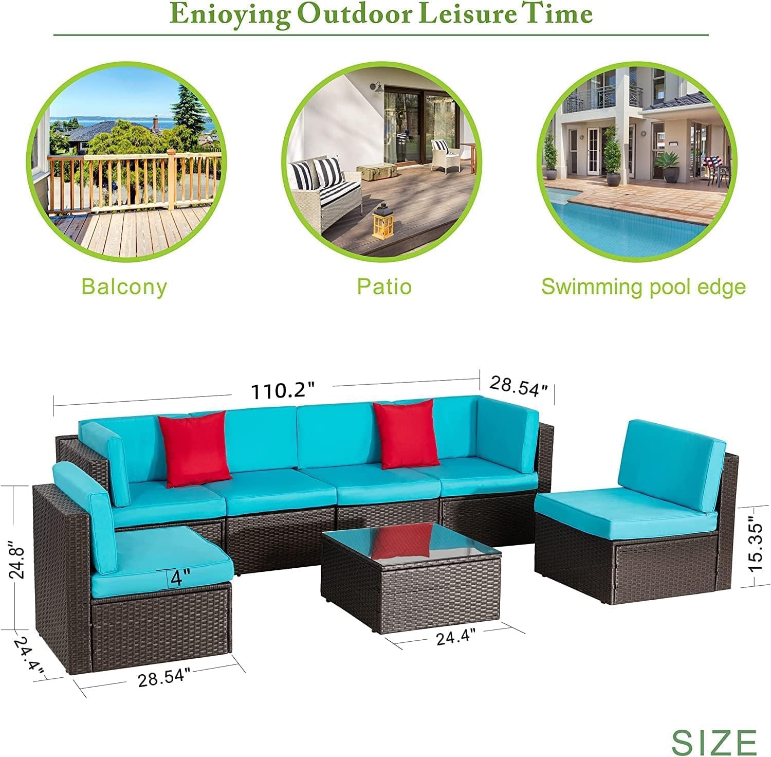 5 Piece All-Weather Patio Furniture Set with Ottoman