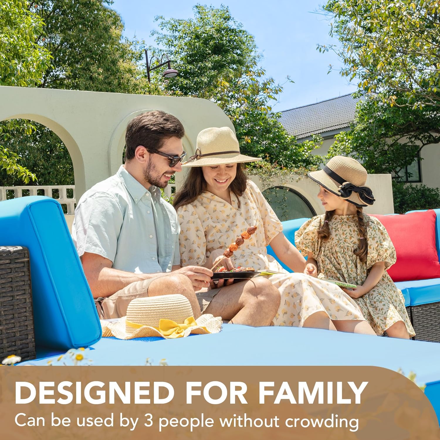 5 Pieces All-Weather Patio Furniture Set with Cushions