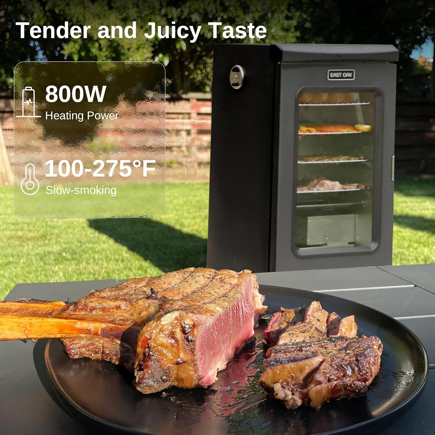 30′′ Electric Smoker with Glass Door & Thermometer
