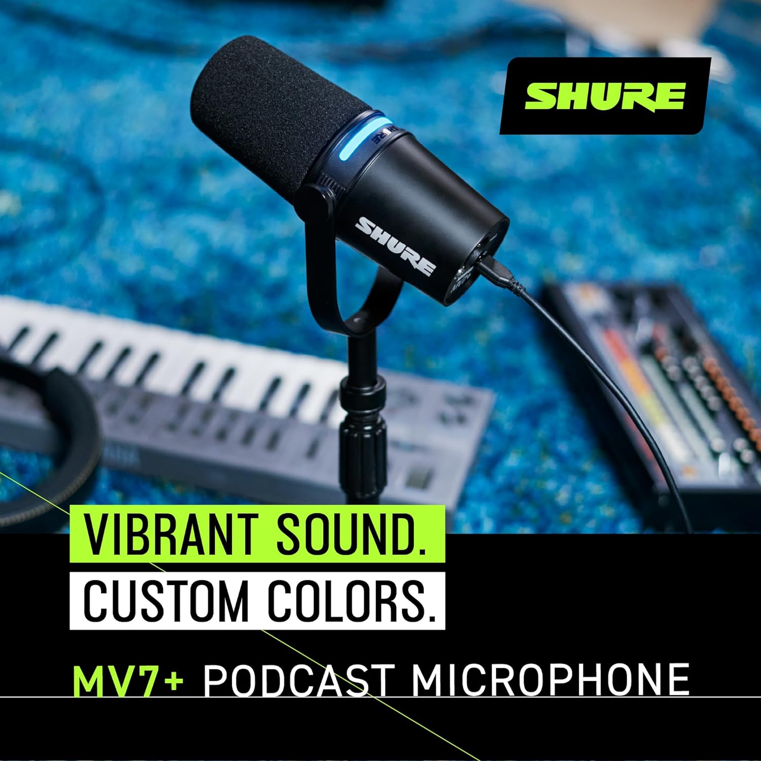 Mv7+ Podcast Dynamic Microphone – USB-C, XLR, Auto Level