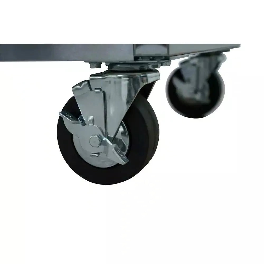 2026 72 in 18-Drawer 24 in. D Mobile Workbench with Solid Wood Top Stainless Steel