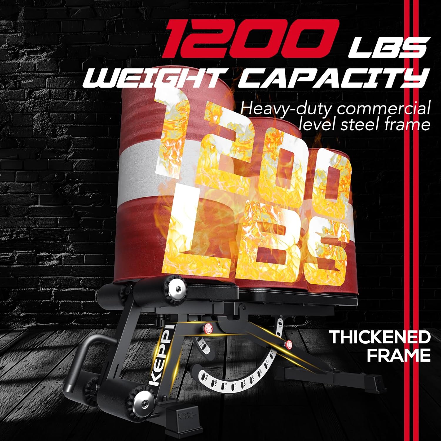 1200Lb Heavy Duty Adjustable Weight Bench Set