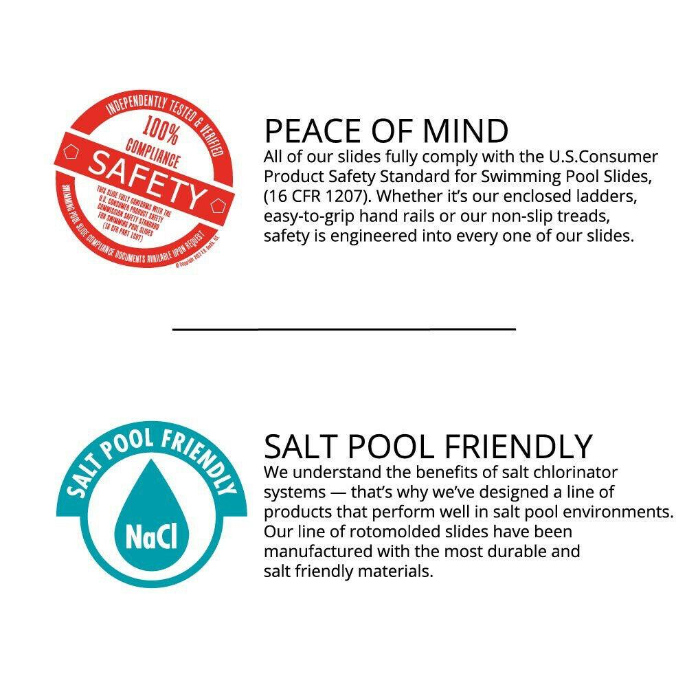 2026 S.R. Smith 698-209-58124 Cyclone Right Curve Swimming Pool Slide, Gray Granite