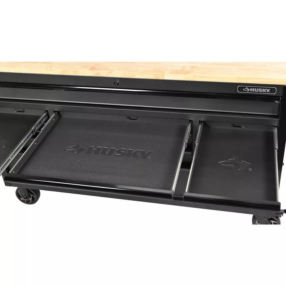 2026 Heavy Duty 61 in. W x 23 in. D 15-Drawer Mobile Workbench with Solid Wood Top