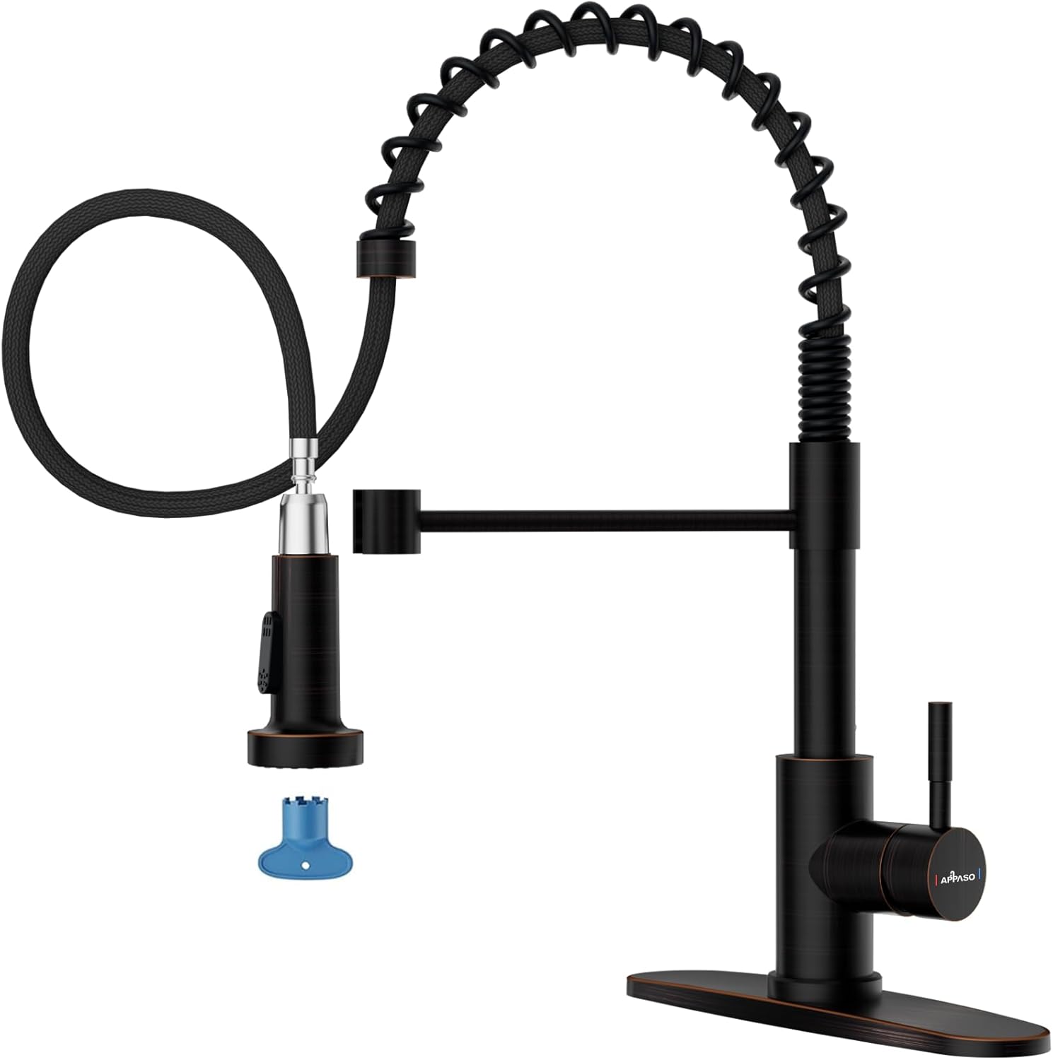Black Touchless Kitchen Faucet with Soap Dispenser, Motion Sensor Activated Hands-Free Automatic Faucet for Sink with Pull Down Sprayer, Single Handle Smart Faucets for Kitchen Sink