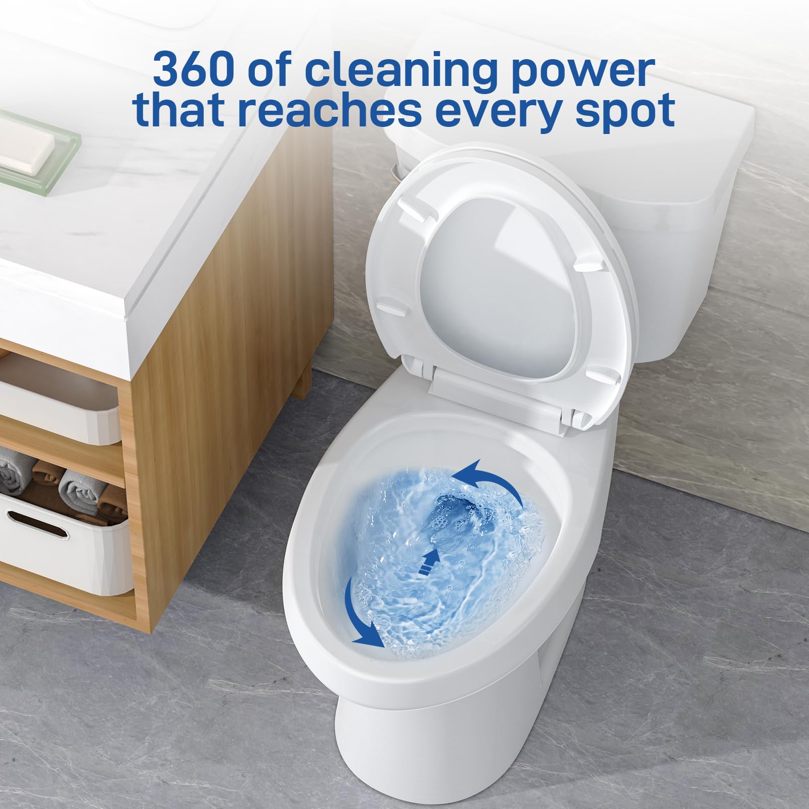 2026 21Toilet, Elongated Toilets for Bathrooms, Two-Piece Toilet with Soft Close Seat, 1.28 Siphonic Flush Toilet with Universal Height ADA Cotton White