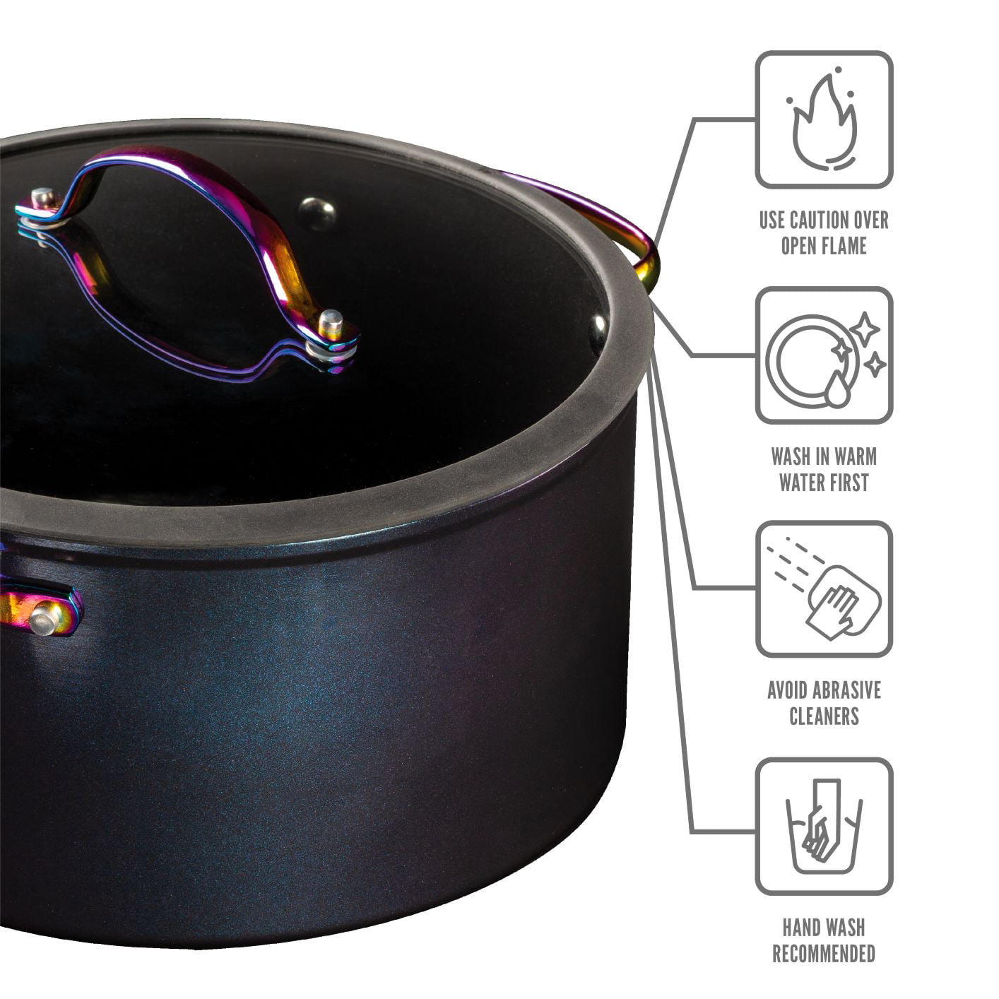 Thyme and Table, 12-Piece Cookware Set, Rainbow