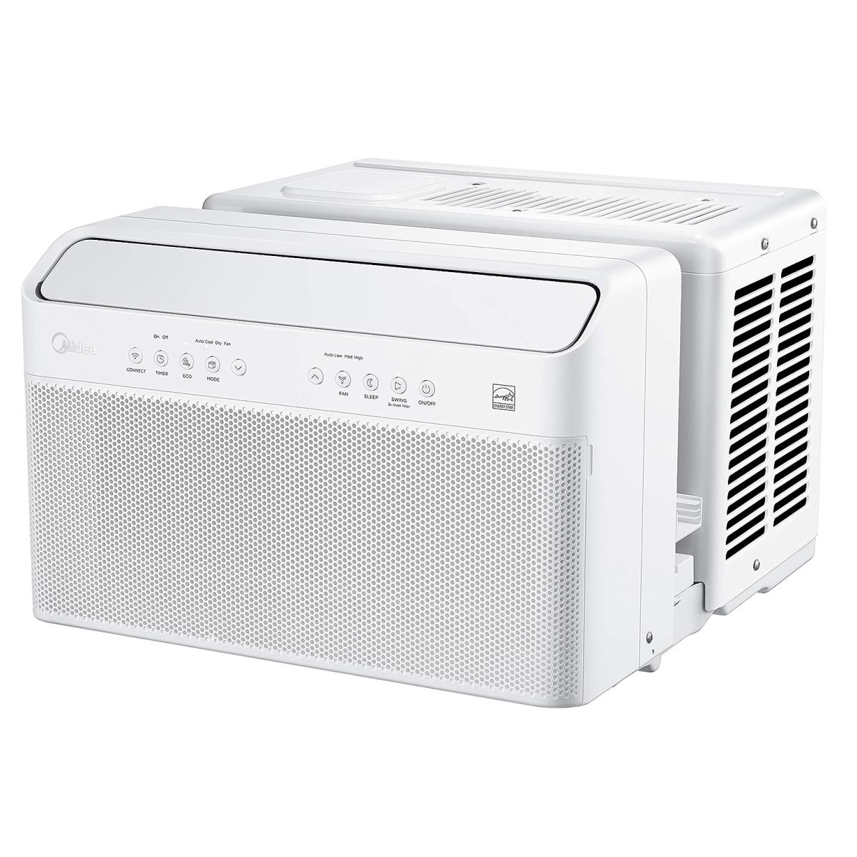 U-Shaped Inverter Window Air Conditioner 12,000BTU with Open Window Flexibility, Robust Installation,Extreme Quiet, 35% Energy Saving, Smart Control, Alexa, Remote, Bracket Included (Renewed)