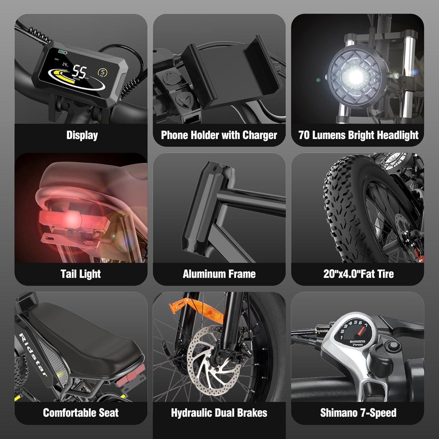 Electric Bike Q20, 2000W, 52V, 30-180 Miles