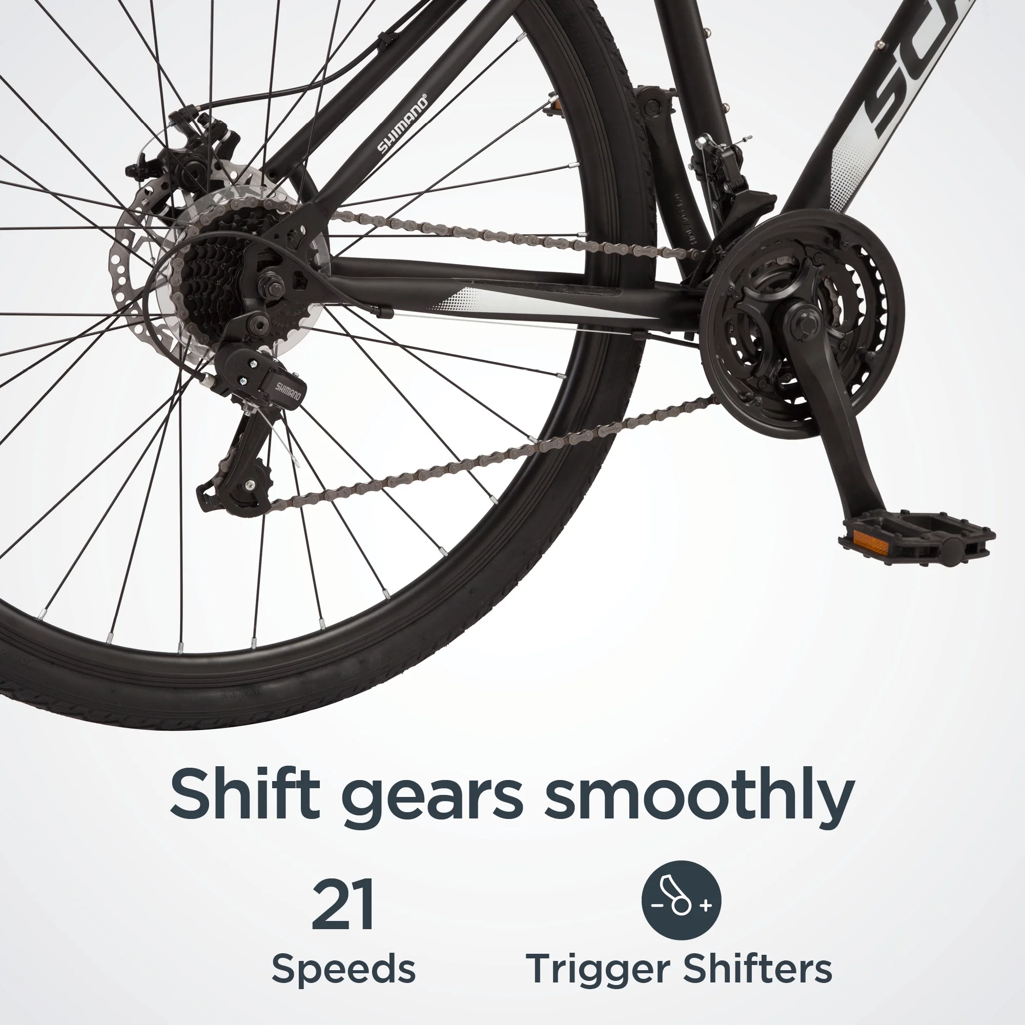 2026 Schwinn 700c Glenwood Mens Hybrid Bike, 21 Speeds, Black