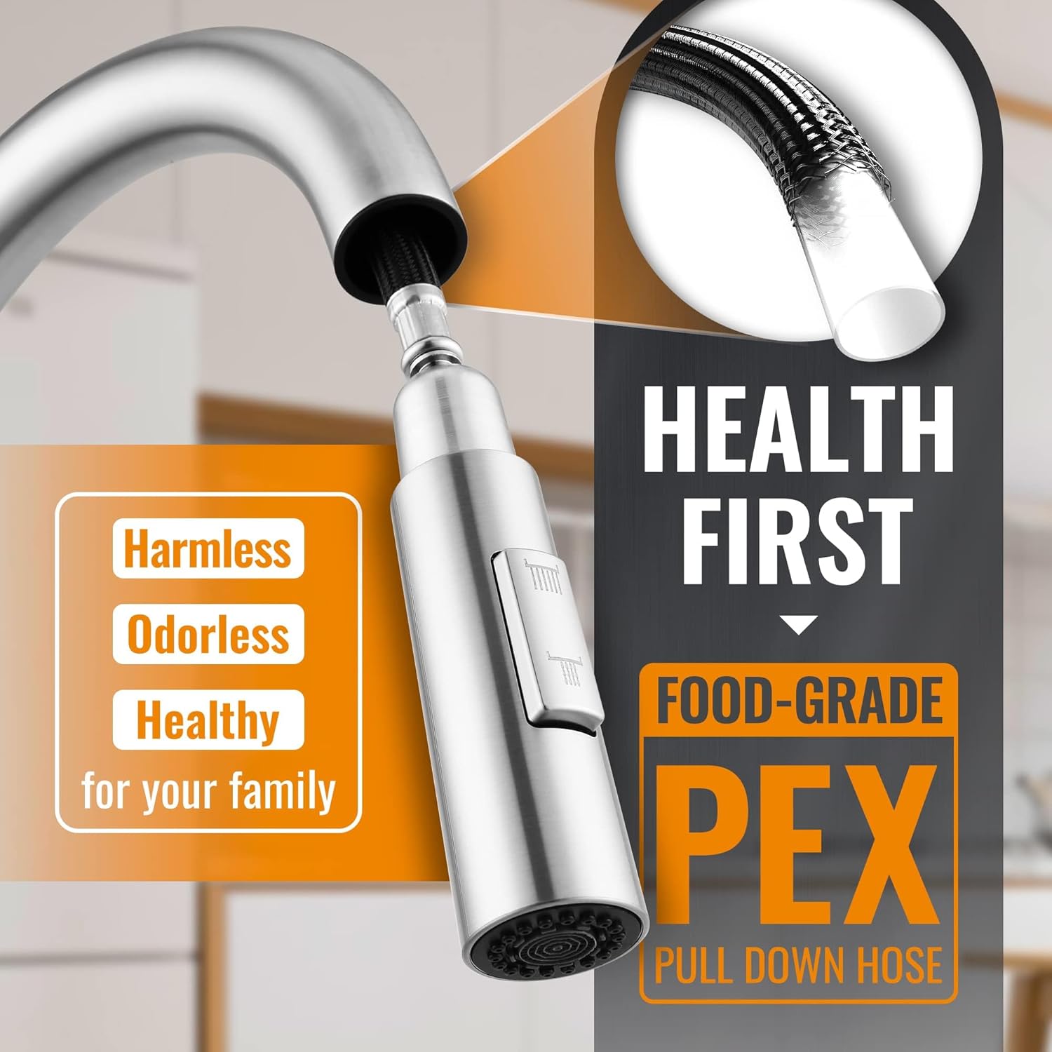 Black Touchless Kitchen Faucet with Soap Dispenser, Motion Sensor Activated Hands-Free Automatic Faucet for Sink with Pull Down Sprayer, Single Handle Smart Faucets for Kitchen Sink