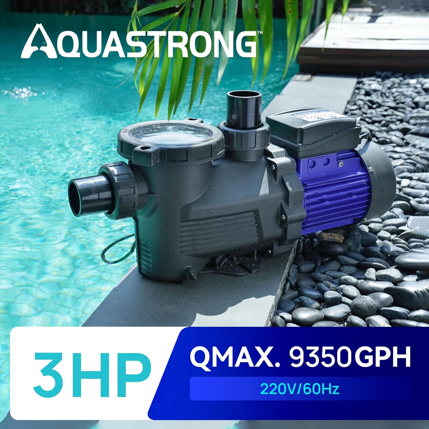 In/Above Ground Pool Pump, 2HP Single Speed, 8917 GPH