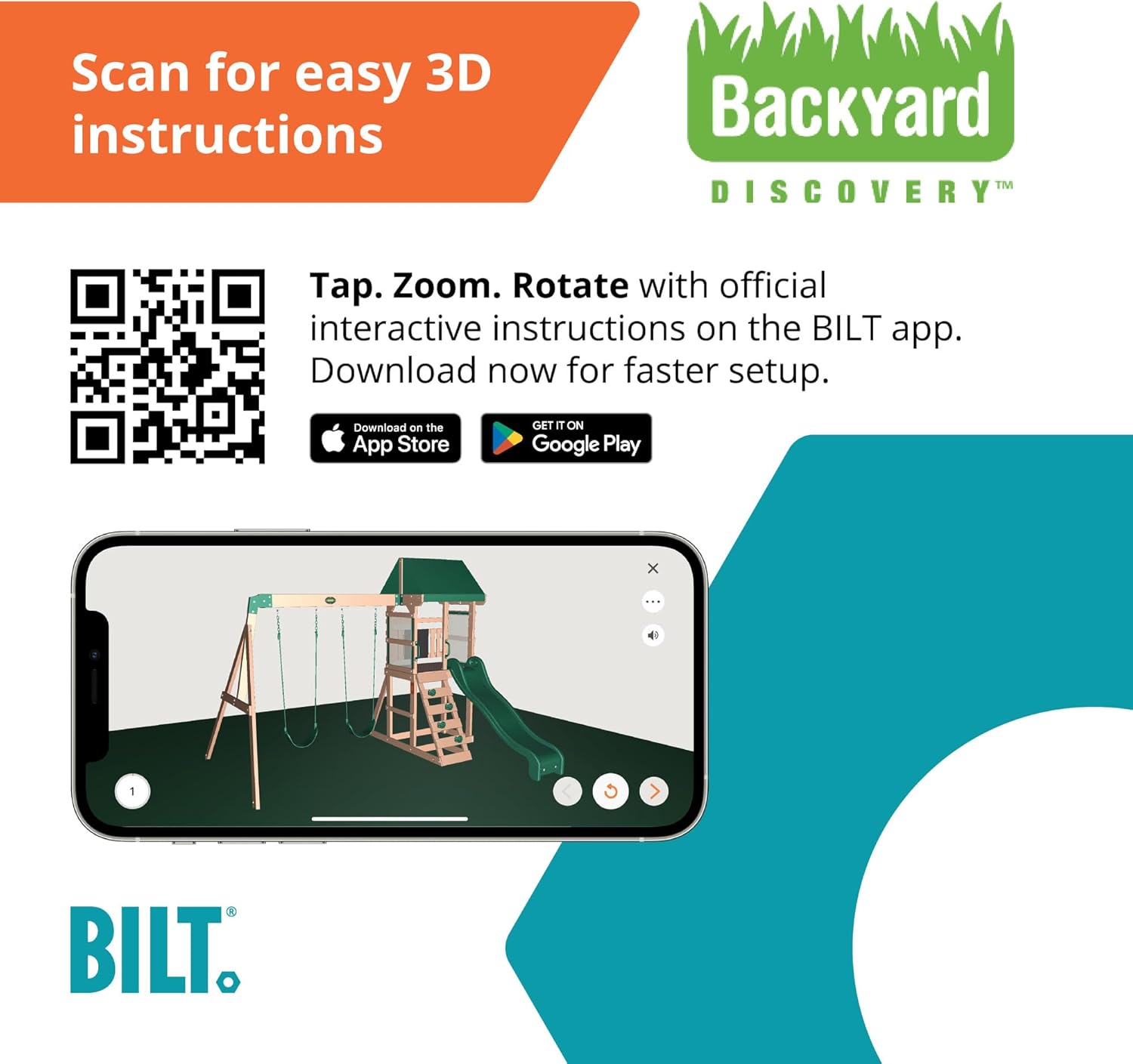 Buckley Hill Cedar Wood Swing Set with Slide & Deck