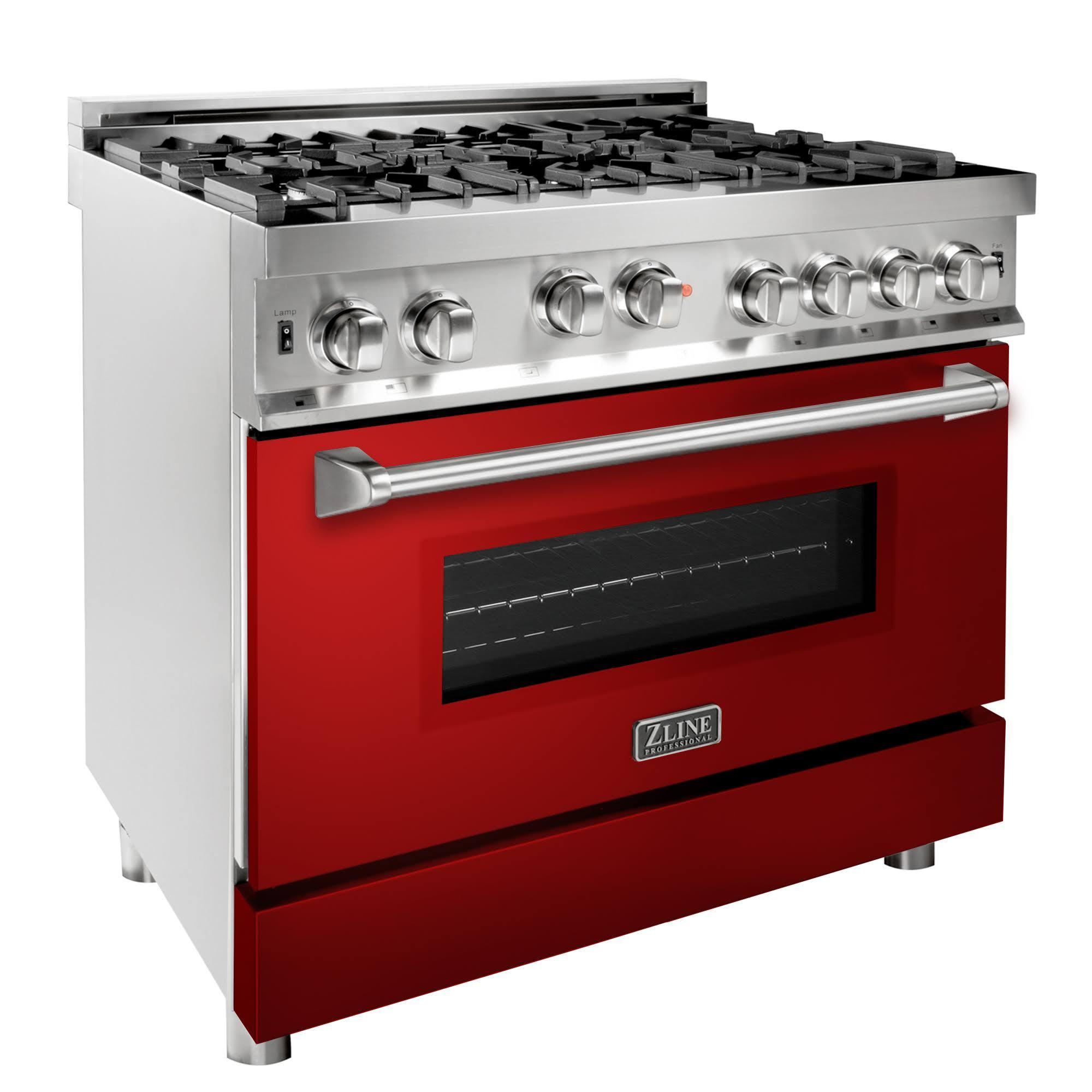 2026 36 in. Professional GAS on GAS Range in with Red Gloss Door