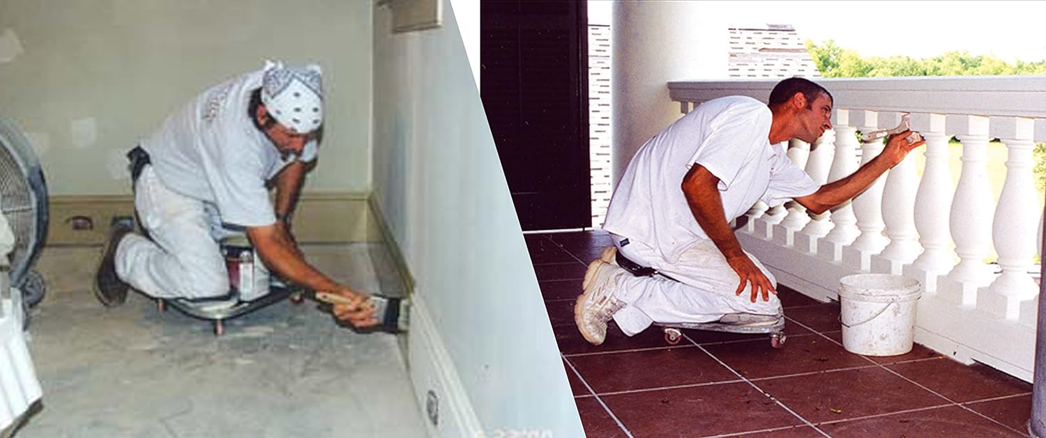 2026 Rolling Knee Pads with 3′′ Casters & Chest Support, Aluminum Frame, Black