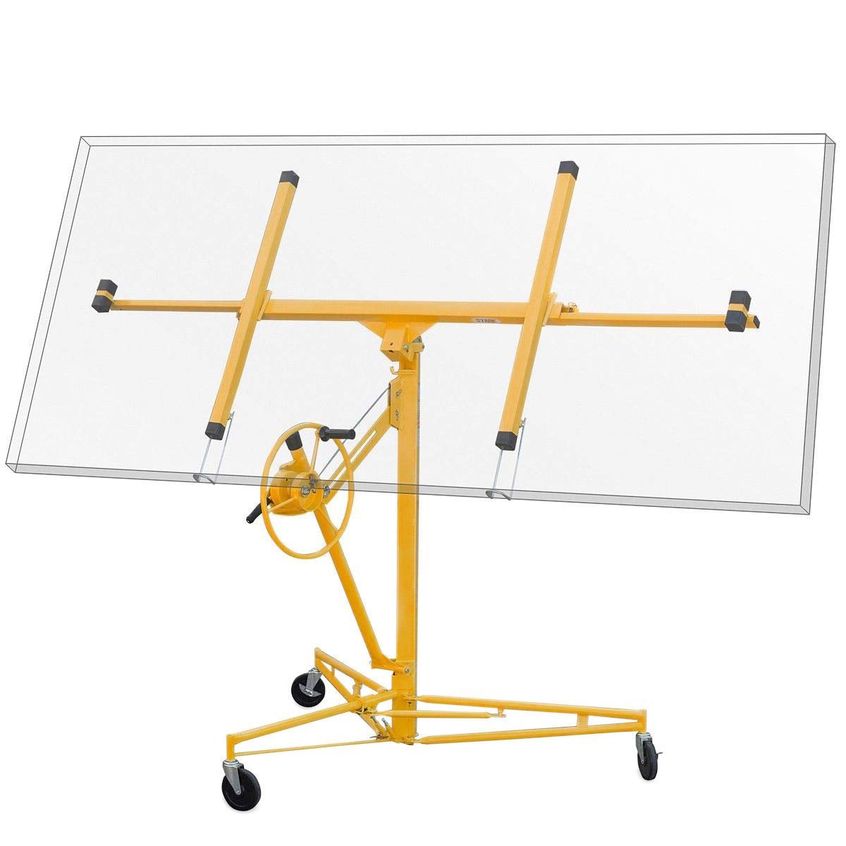 65044 Drywall Lift 11' Yellow Rolling Sheetrock Panel Hoist Jack