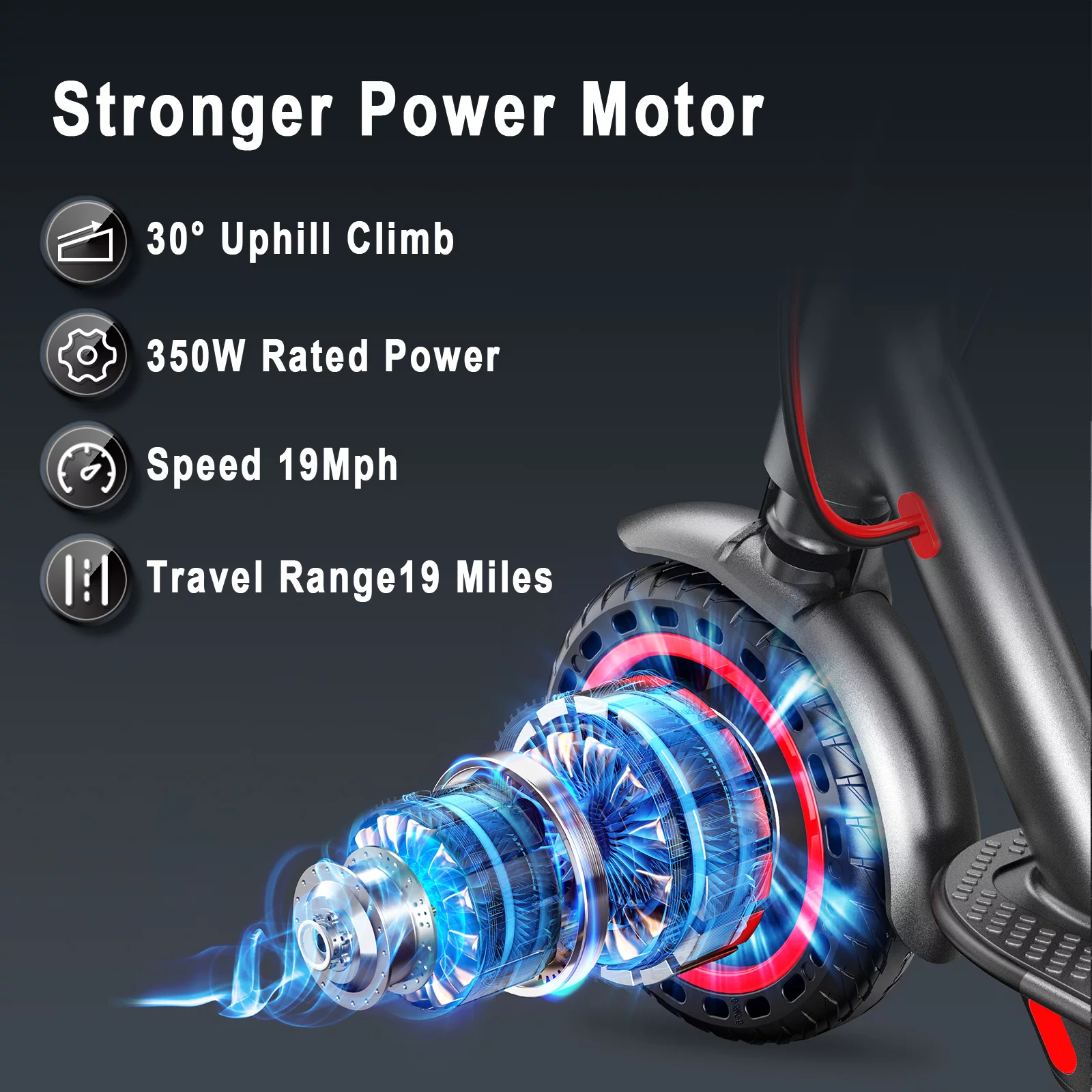 AOVOPRO ES80 350W 8.5' Foldable Electric Scooter for Adults and Child, 21 Miles Range