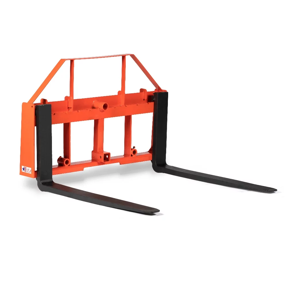 Titan Attachments UA USA Made Orange Pallet Fork Frame Attachment, 48” Fork Blades, Rated 4,000 LB