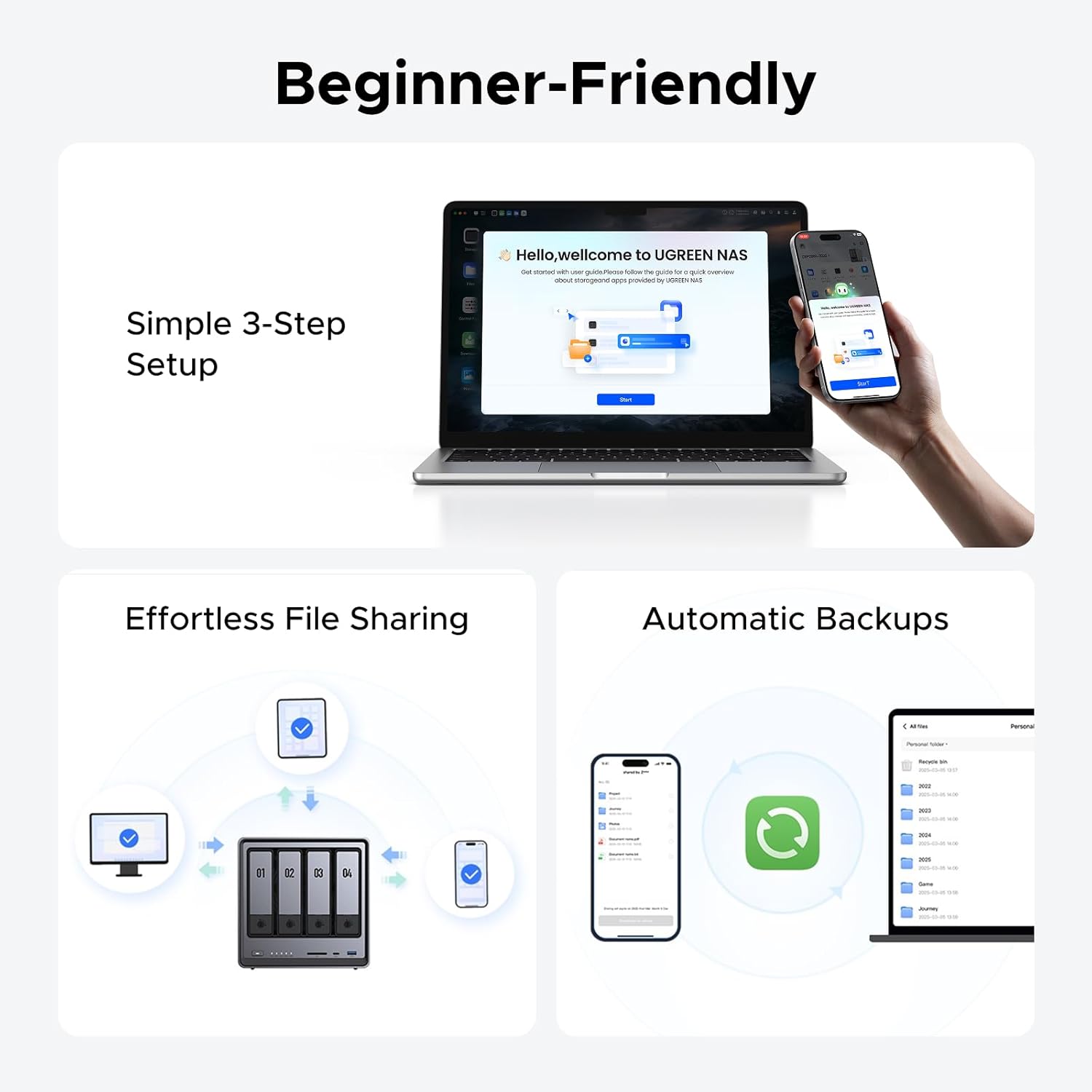 Nasync DXP2800 2-Bay NAS with Intel N100 CPU