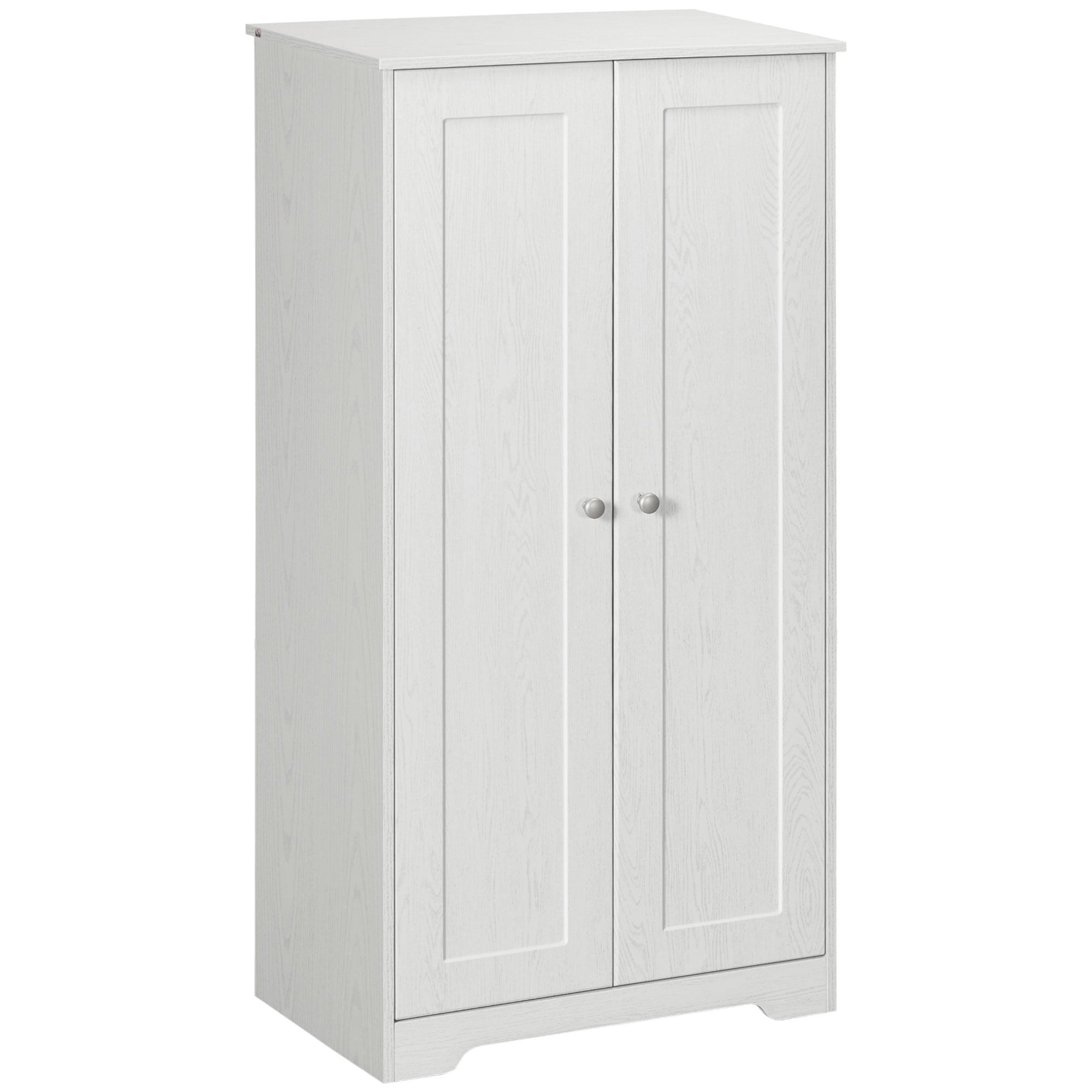 HOMCOM White Kitchen Pantry Cabinet with Adjustable Shelves, Freestanding Storage Cupboard