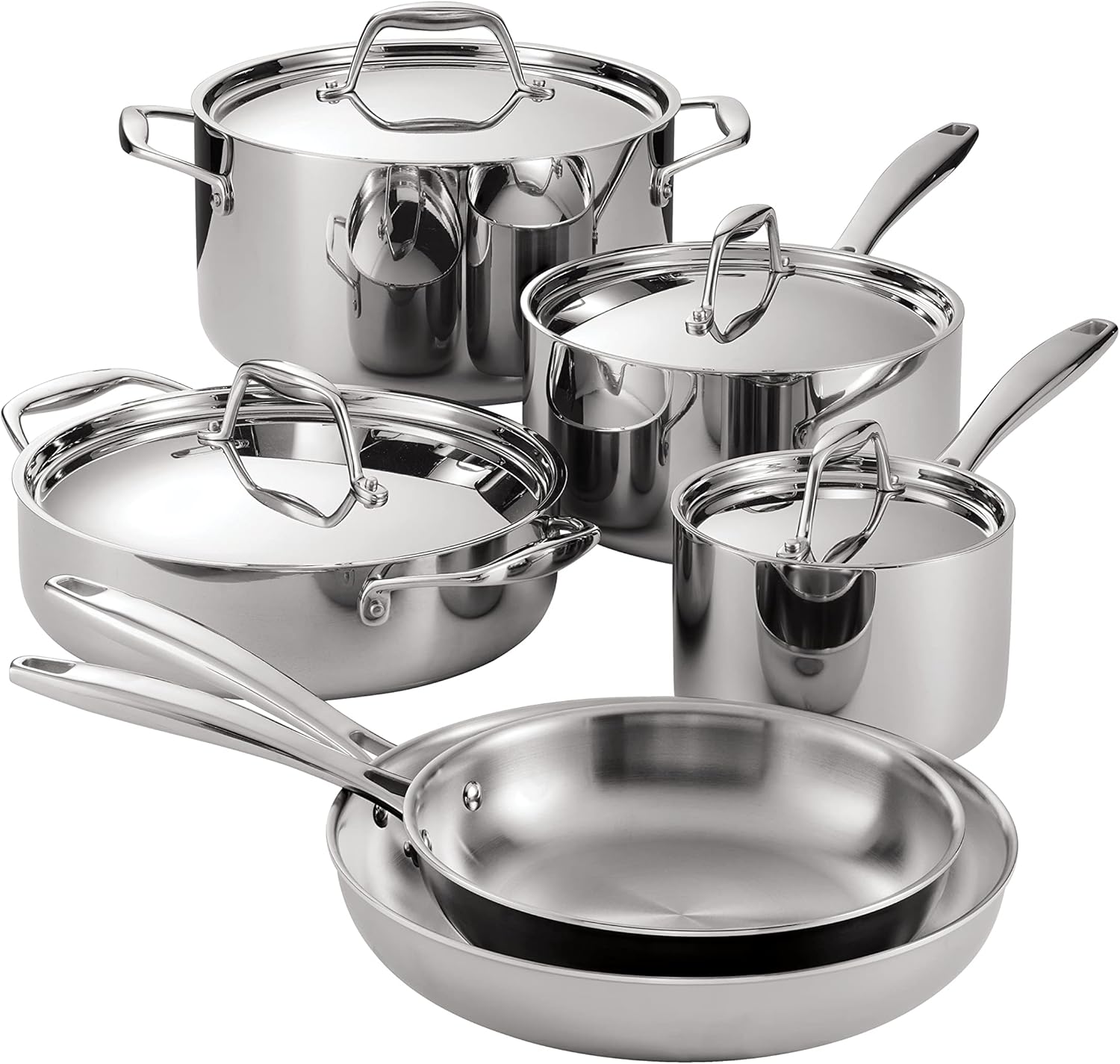 Tri-Ply Clad Stainless Steel 12-Piece Cookware Set
