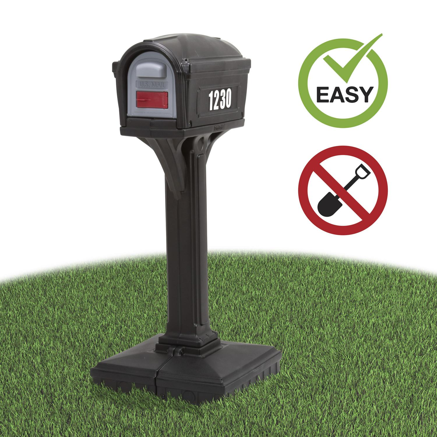 2026 Simplay3 Dig Free Easy Up Classic Black Plastic Mailbox