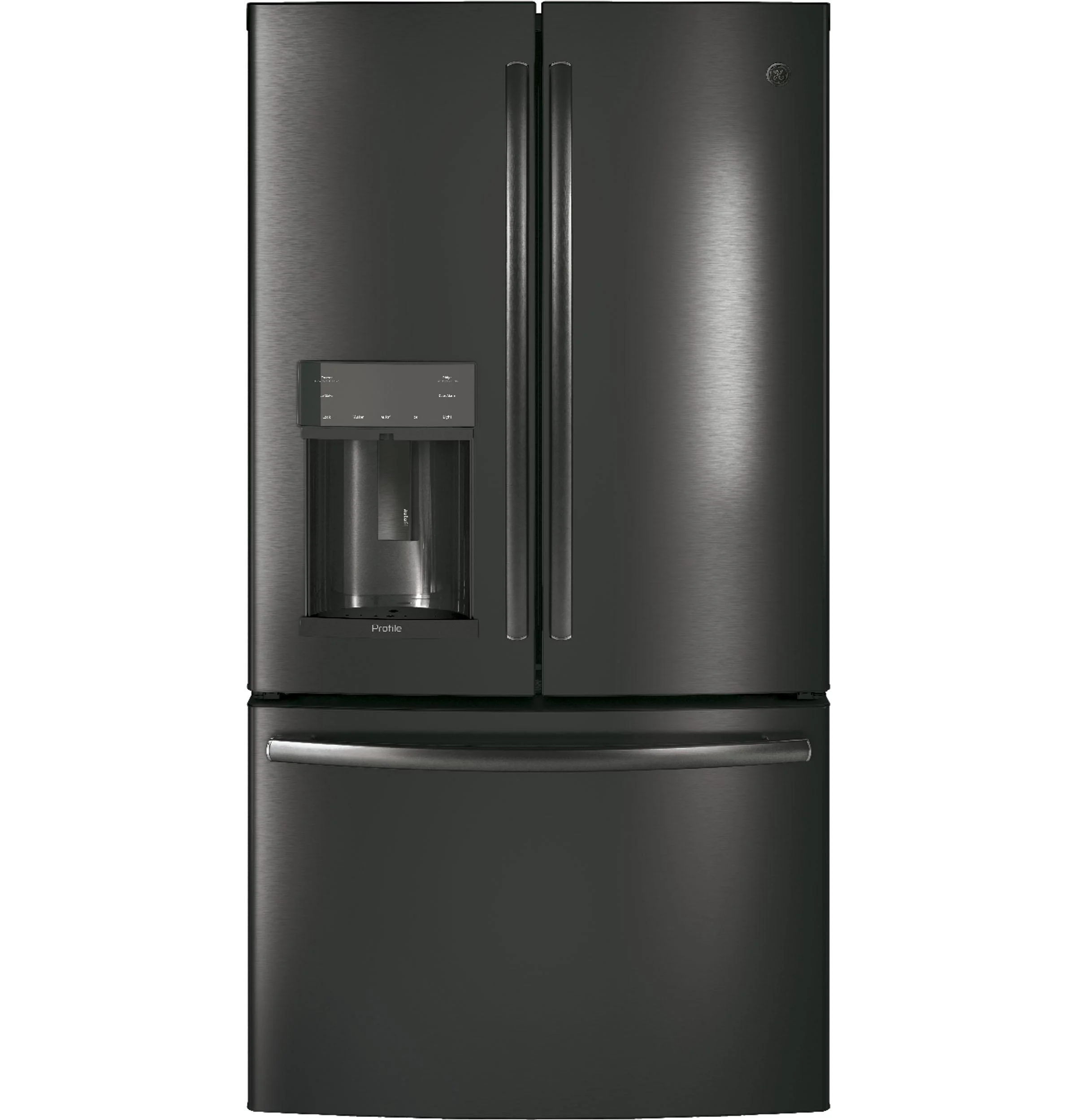 2026 GE Appliances PFE28KBLTS 36 Inch French Door Refrigerator Black Stainless Steel