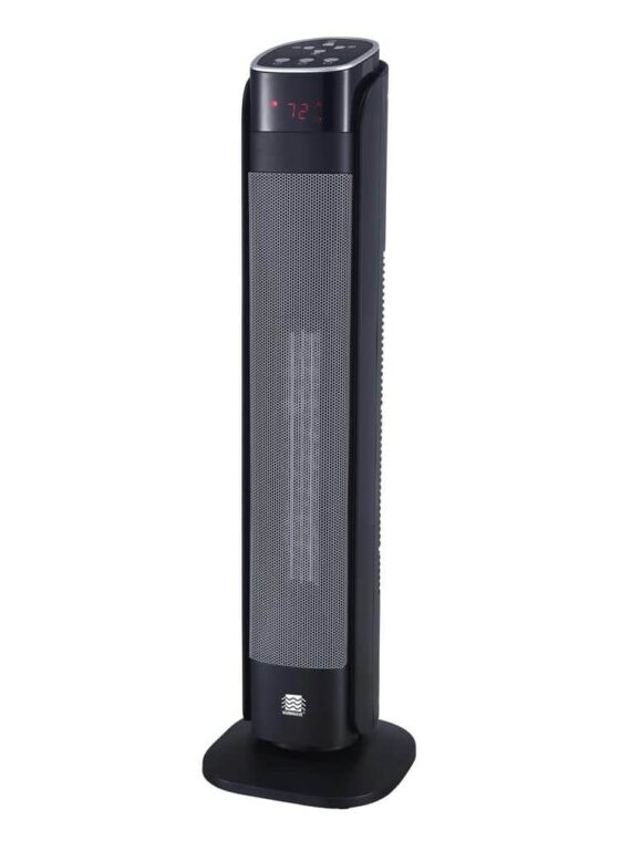 1,500-Watt Deluxe Digital 30 in. Ceramic Portable Electric Tower Heater with Remote Control