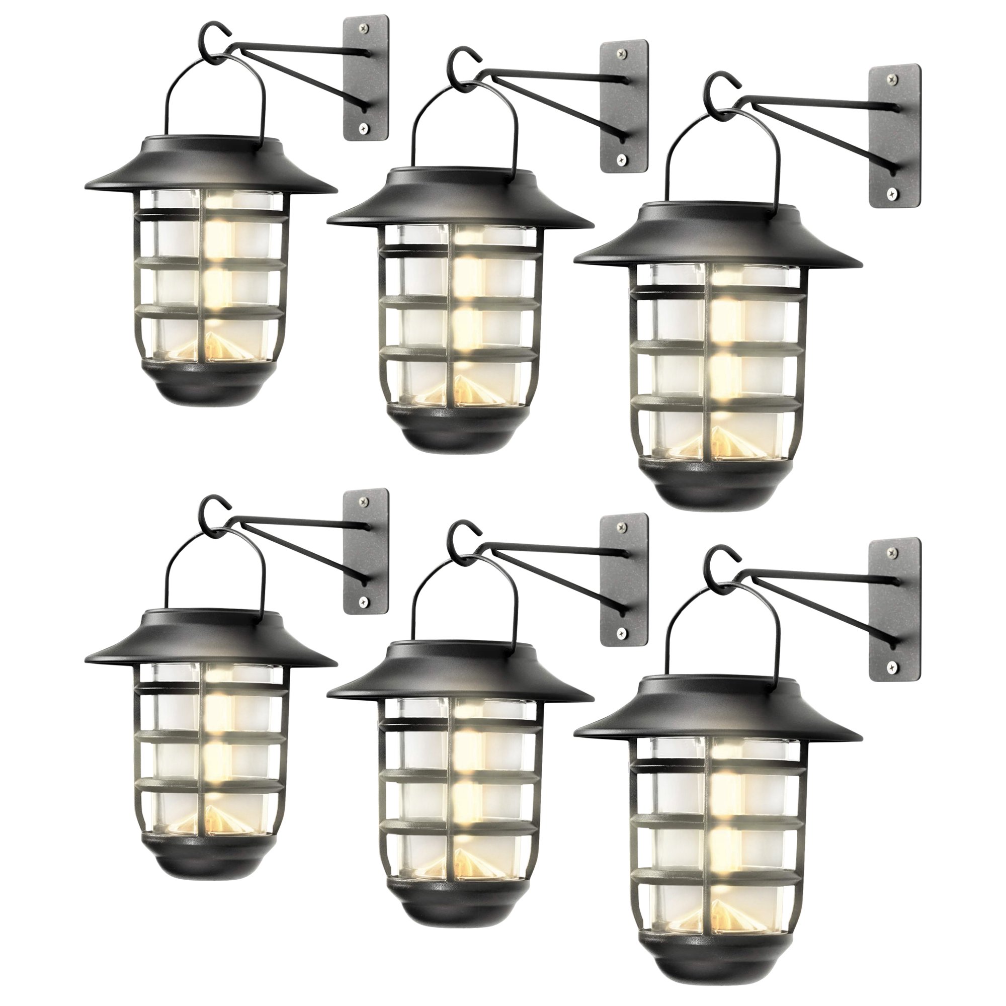 2026 home zone security solar outdoor decorative glass wall lantern light no wiring