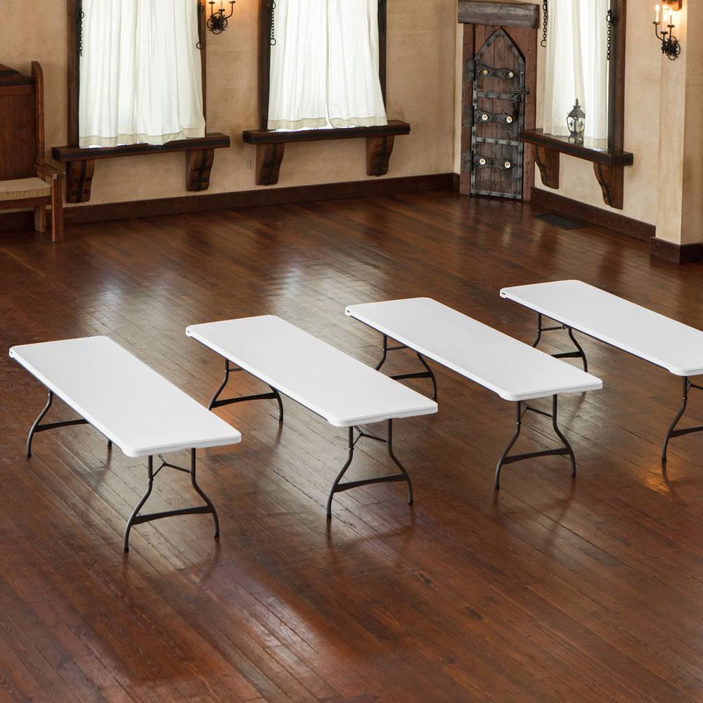 2025 Lifetime 4-Pack Commercial Stacking 8 ft Folding Table – White (80344)