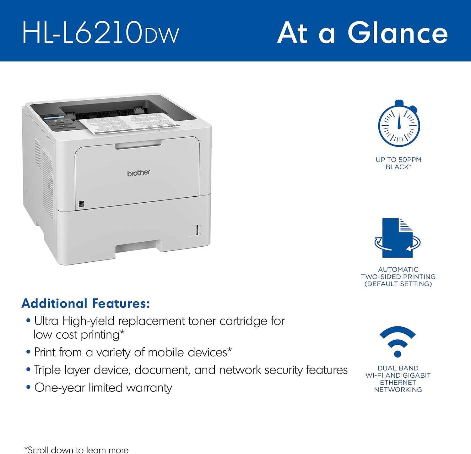HL-6210DW Professional High-Speed Laser Printer