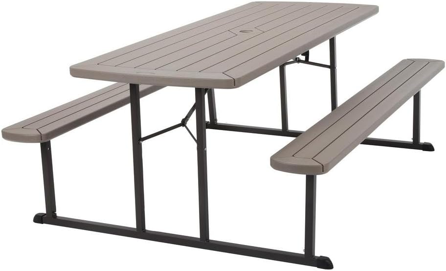 Outdoor Living 6 Ft Folding Picnic Table – Taupe