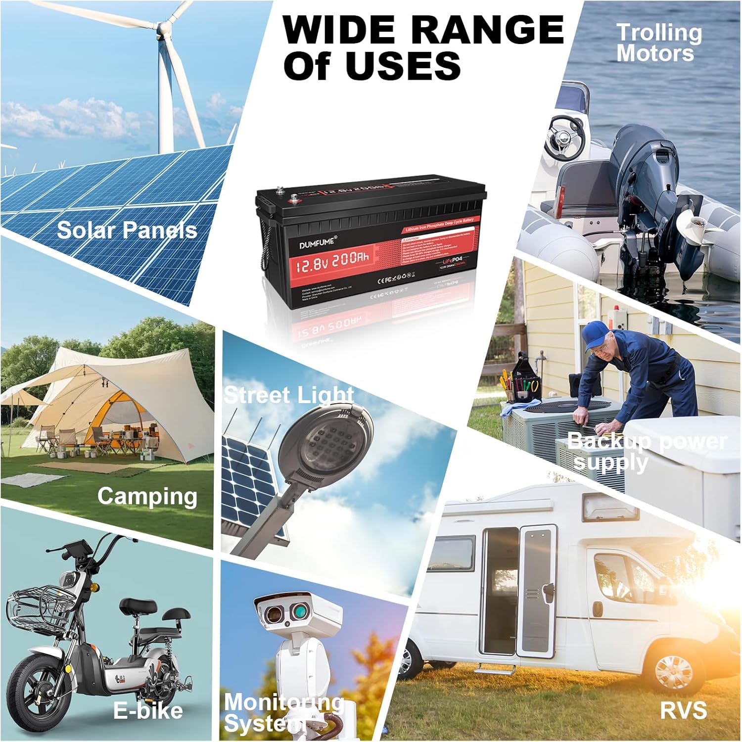 12V 300Ah Lithium LiFePO4 Battery with 200A BMS